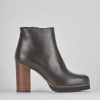 Mujer Barca | Botines Tacon Tacon 8 Cm Piel Marron Oscuro