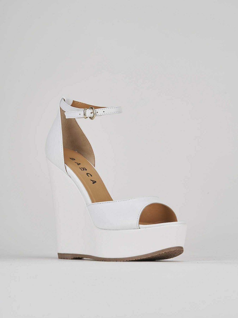 Mujer Barca | Tacones Cuna Tacon 13 Cm Piel Blanca