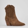 Mujer Barca | Botines Tacon Tacon 7 Cm Ante Marron