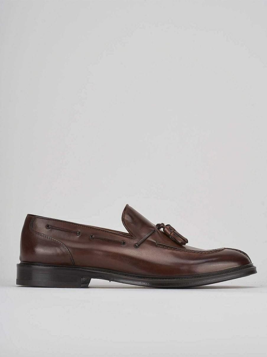 Hombre Barca | Mocasines Tacon 2 Cm Piel Marron