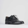 Hombre Barca | Zapatos Con Cordones Tacon 1 Cm Piel Negro