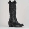 Mujer Barca | Botas Tacon Bajo Tacon 3 Cm Piel Negra