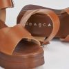 Mujer Barca | Sandali Zeppa Tacco 5Cm Piel Marrone