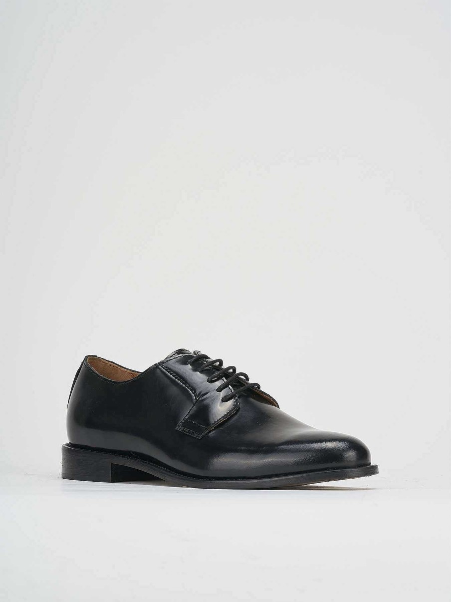 Hombre Barca | Zapatos Con Cordones Piel Negra