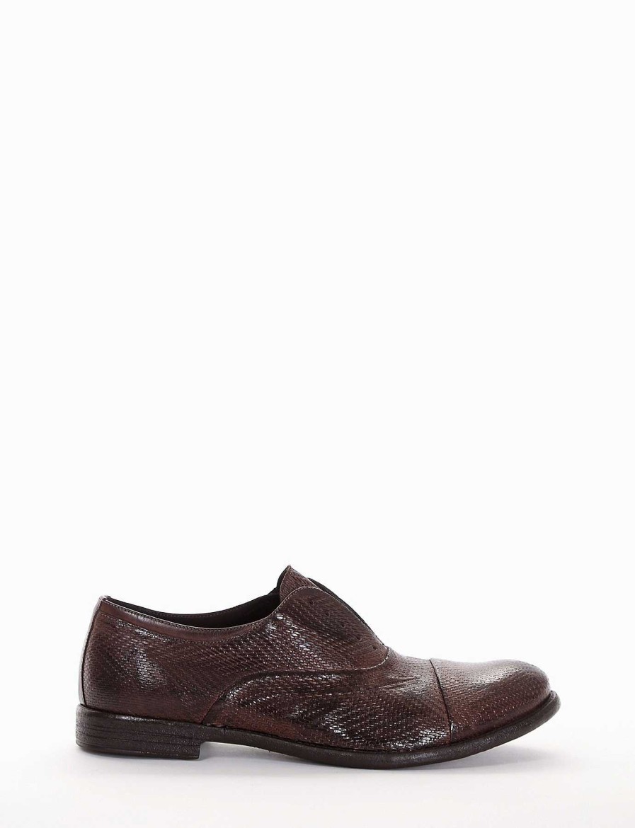 Hombre Barca | Zapatos Con Cordones Tacon 2 Cm Piel Marron Oscuro