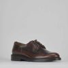 Hombre Barca | Zapatos Con Cordones Piel Marron Oscuro