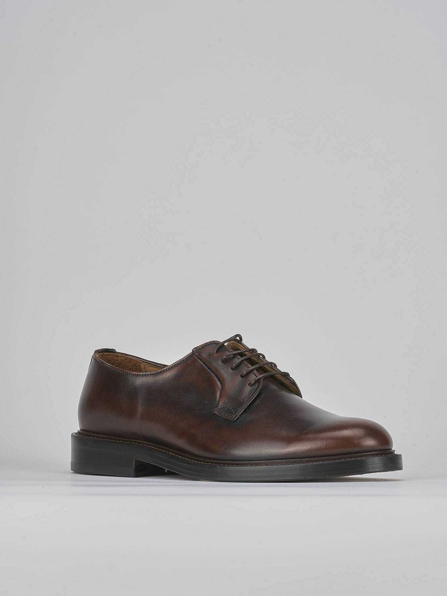 Hombre Barca | Zapatos Con Cordones Piel Marron Oscuro