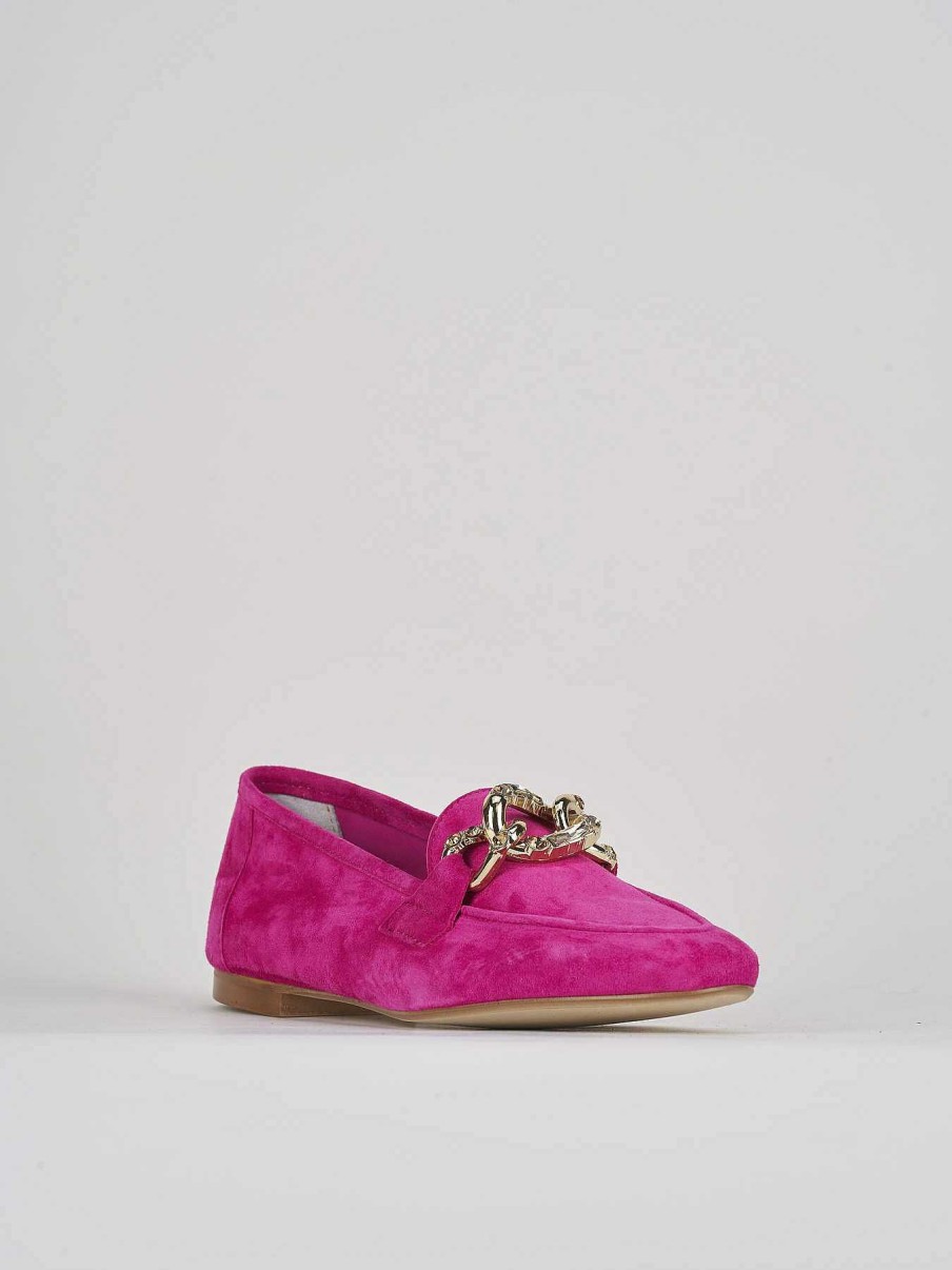 Mujer Barca | Mocasin Tacon 1 Cm Ante Rosa.