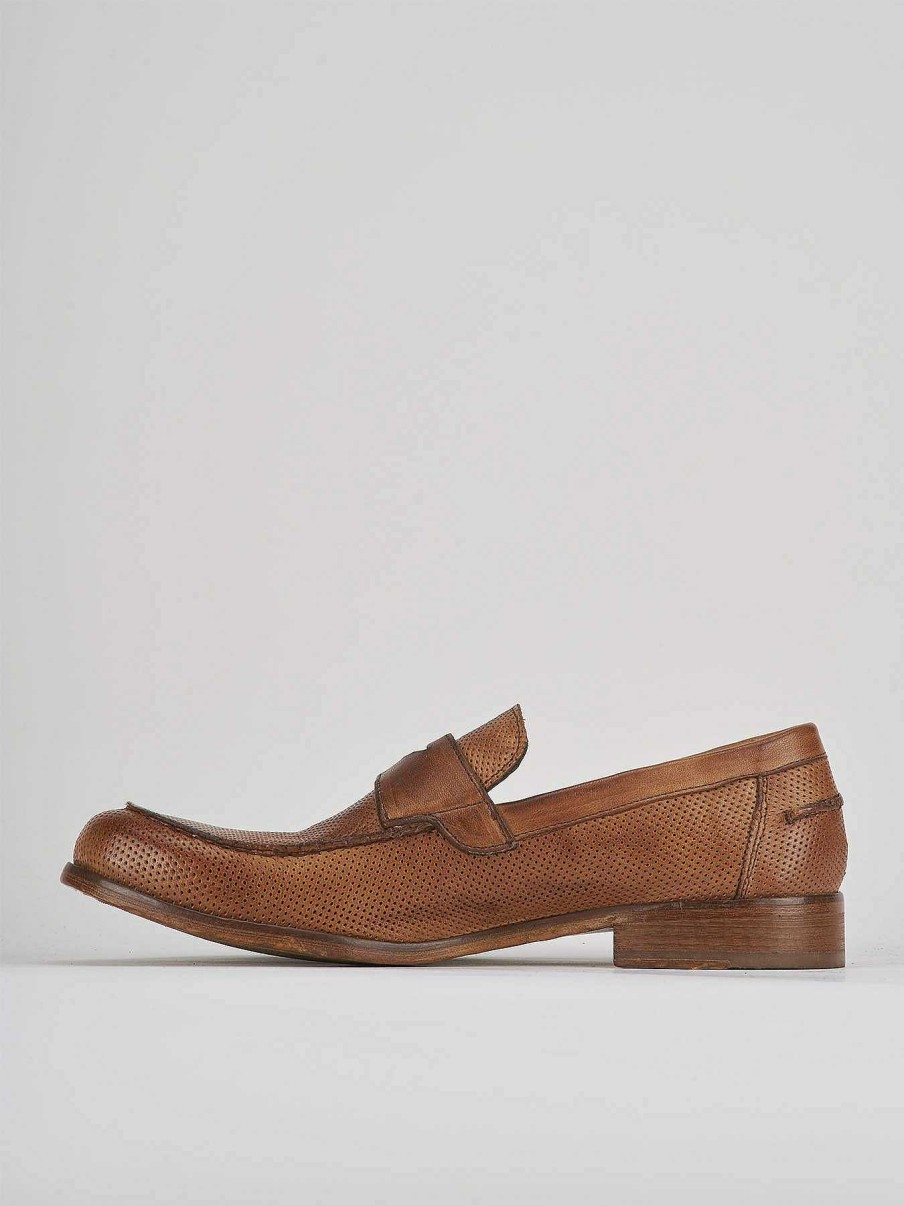 Hombre Barca | Mocasines Tacon 1 Cm Piel Marron