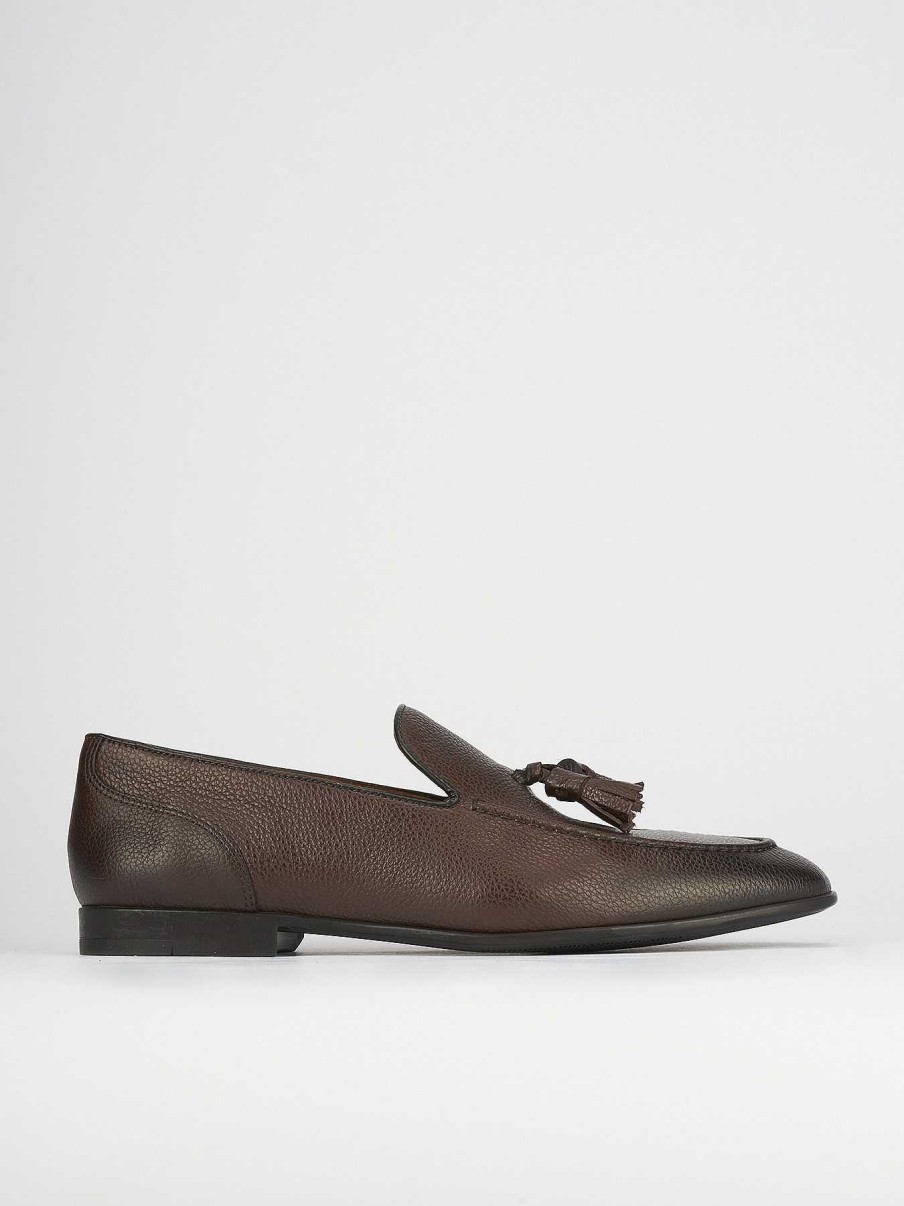 Hombre Barca | Mocasines Piel Marron Oscuro