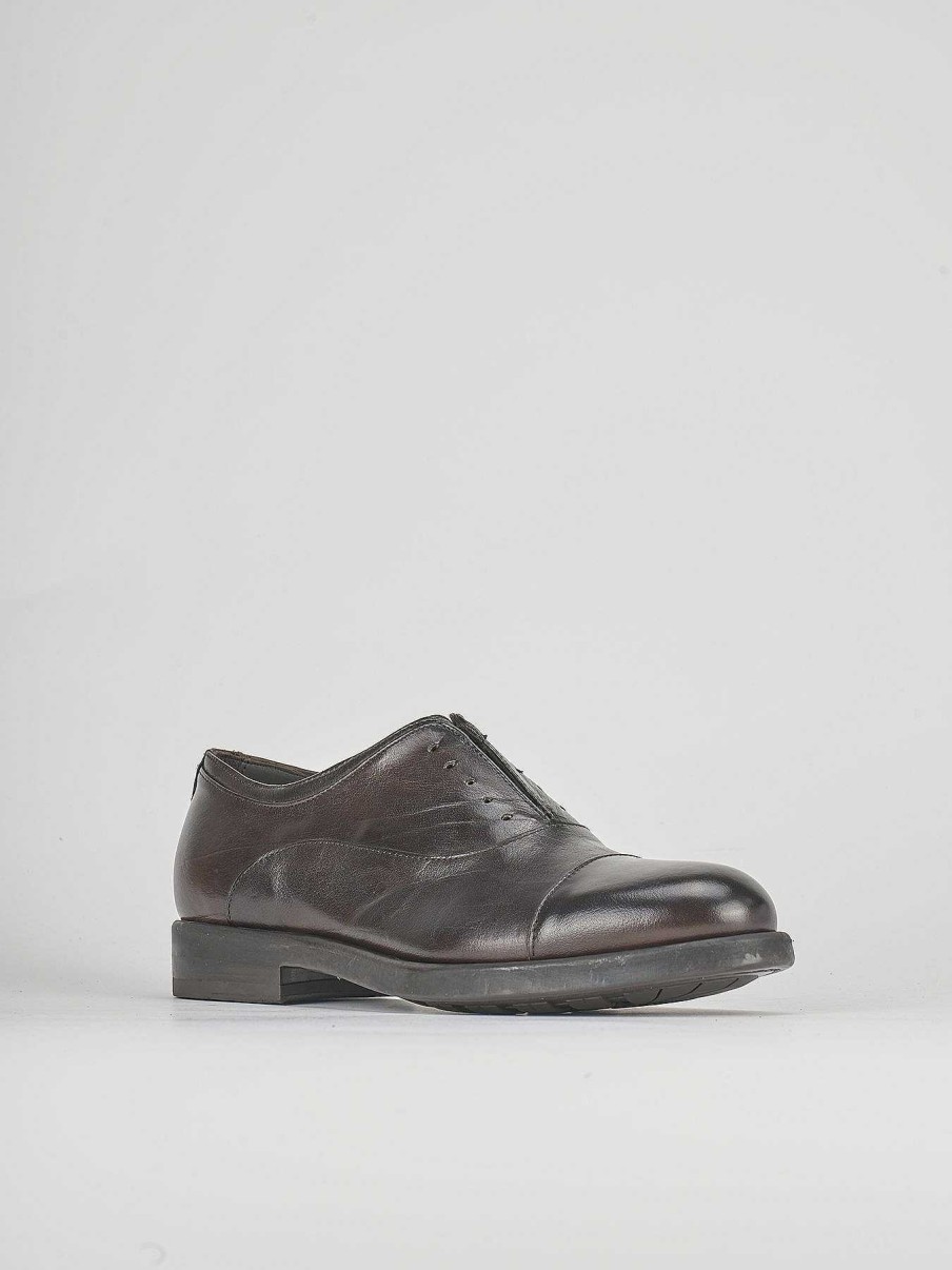 Hombre Barca | Zapatos Con Cordones Piel Marron Oscuro