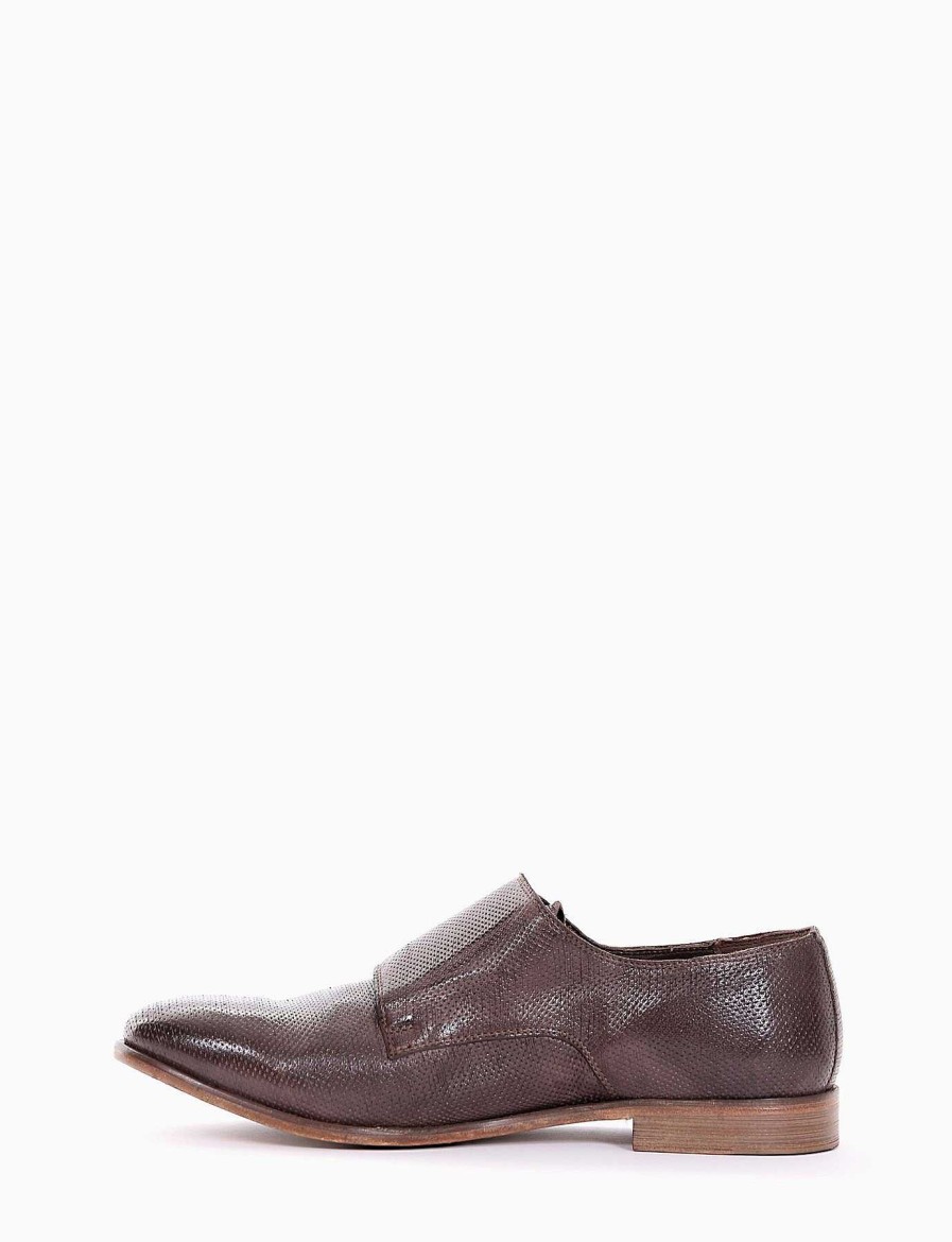 Hombre Barca | Zapatos Con Cordones Tacon 2 Cm Piel Marron Oscuro