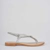 Mujer Barca | Sandalias Tacon Bajo Tacon 1 Cm Piel Plata