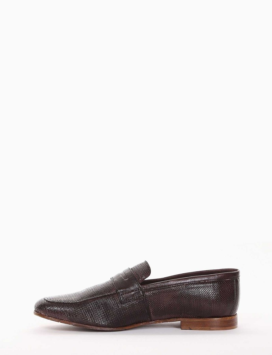 Hombre Barca | Mocasines Tacon 2 Cm Piel Marron Oscuro