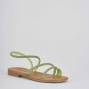 Mujer Barca | Sandalias Tacon Bajo Tacon 1 Cm Piel Verde