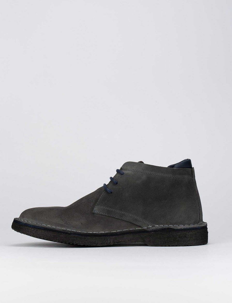 Hombre Barca | Botines Gamuza Gris