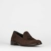 Hombre Barca | Mocasines Tacon 2 Cm Gamuza Marron Oscuro