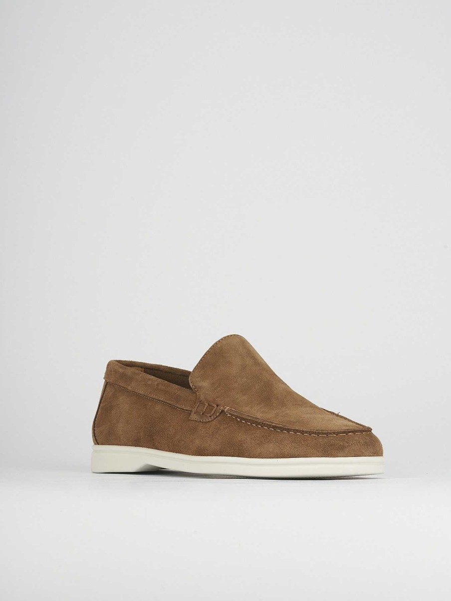 Hombre Barca | Mocasines Ante Beige