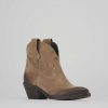 Mujer Barca | Stivaletti Tacco 4Cm Camoscio Beige