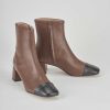 Mujer Barca | Botines Tacon Tacon 6 Cm Piel Marron