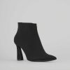 Mujer Barca | Botines De Tacon Alto Tacon 8 Cm Ante Negro