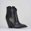 Mujer Barca | Botines Tacon Tacon 7 Cm Piel Negro