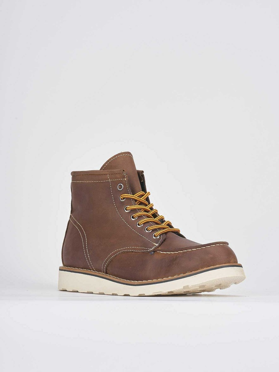 Hombre Barca | Botas Militares Nobuk Marron