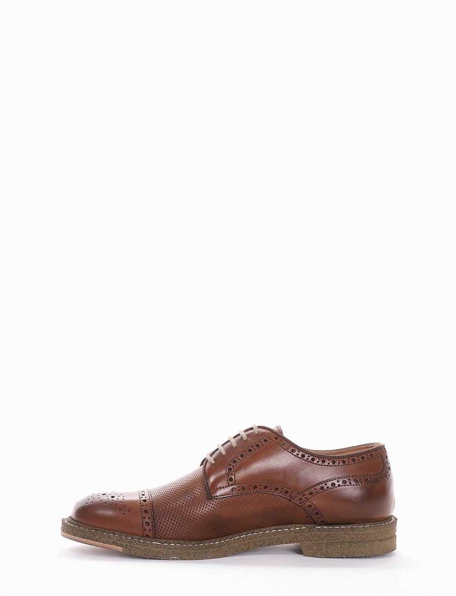 Hombre Barca | Zapatos Con Cordones Tacon 2 Cm Piel Marron