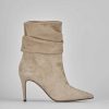 Mujer Barca | Botines Tacon Tacon 9 Cm Ante Beige