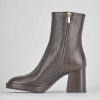 Mujer Barca | Botines Tacon Tacon 6 Cm Piel Marron Oscuro