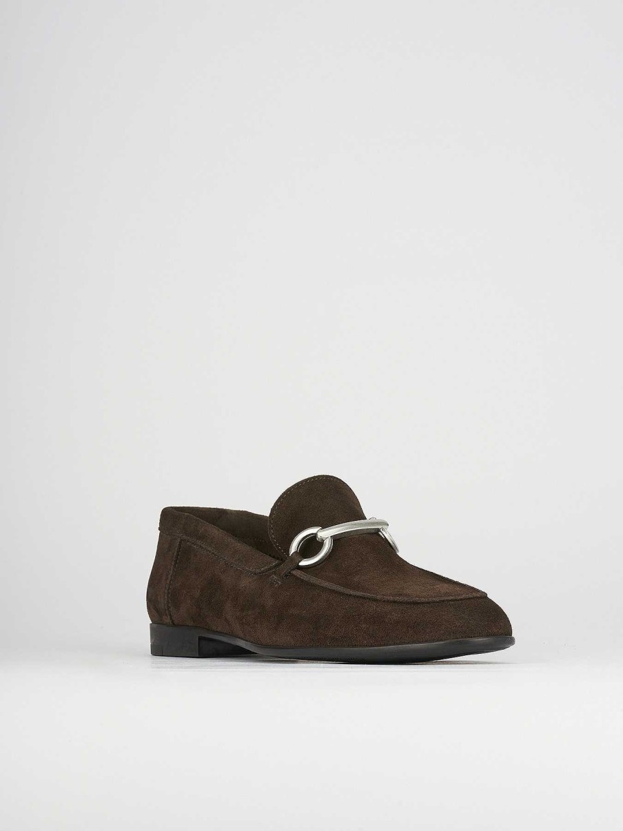 Hombre Barca | Mocasin Gamuza Marron Oscuro