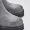 Mujer Barca | Botines De Tacon Alto Tacon 5 Cm Ante Gris