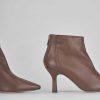 Mujer Barca | Botines Tacon Tacon 7 Cm Piel Marron