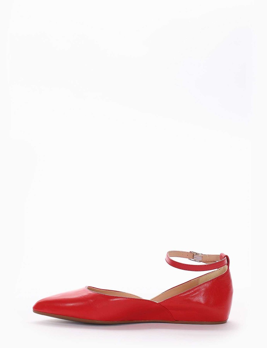 Mujer Barca | Zapatos Planos Tacon 1 Cm Piel Rojo