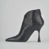 Mujer Barca | Botines Tacon Tacon 10 Cm Piel Negro