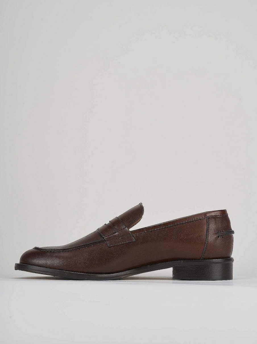 Hombre Barca | Mocasines Tacon 1 Cm Piel Marron