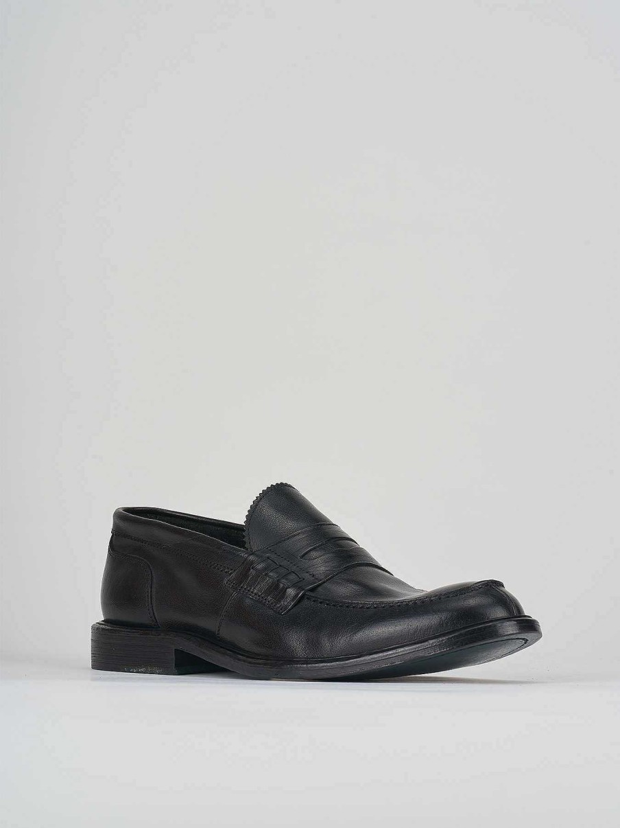 Hombre Barca | Mocasines Tacon 1 Cm Piel Negro