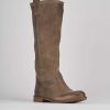 Mujer Barca | Botas Tacon Bajo Tacon 1 Cm Piel Beige