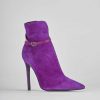 Mujer Barca | Botines Tacon Tacon 10 Cm Gamuza Violeta