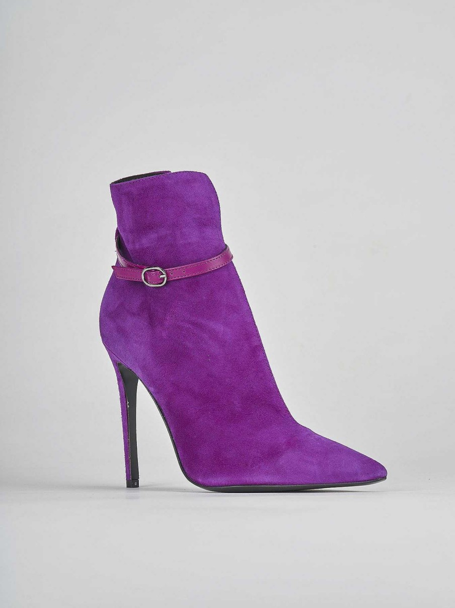 Mujer Barca | Botines Tacon Tacon 10 Cm Gamuza Violeta