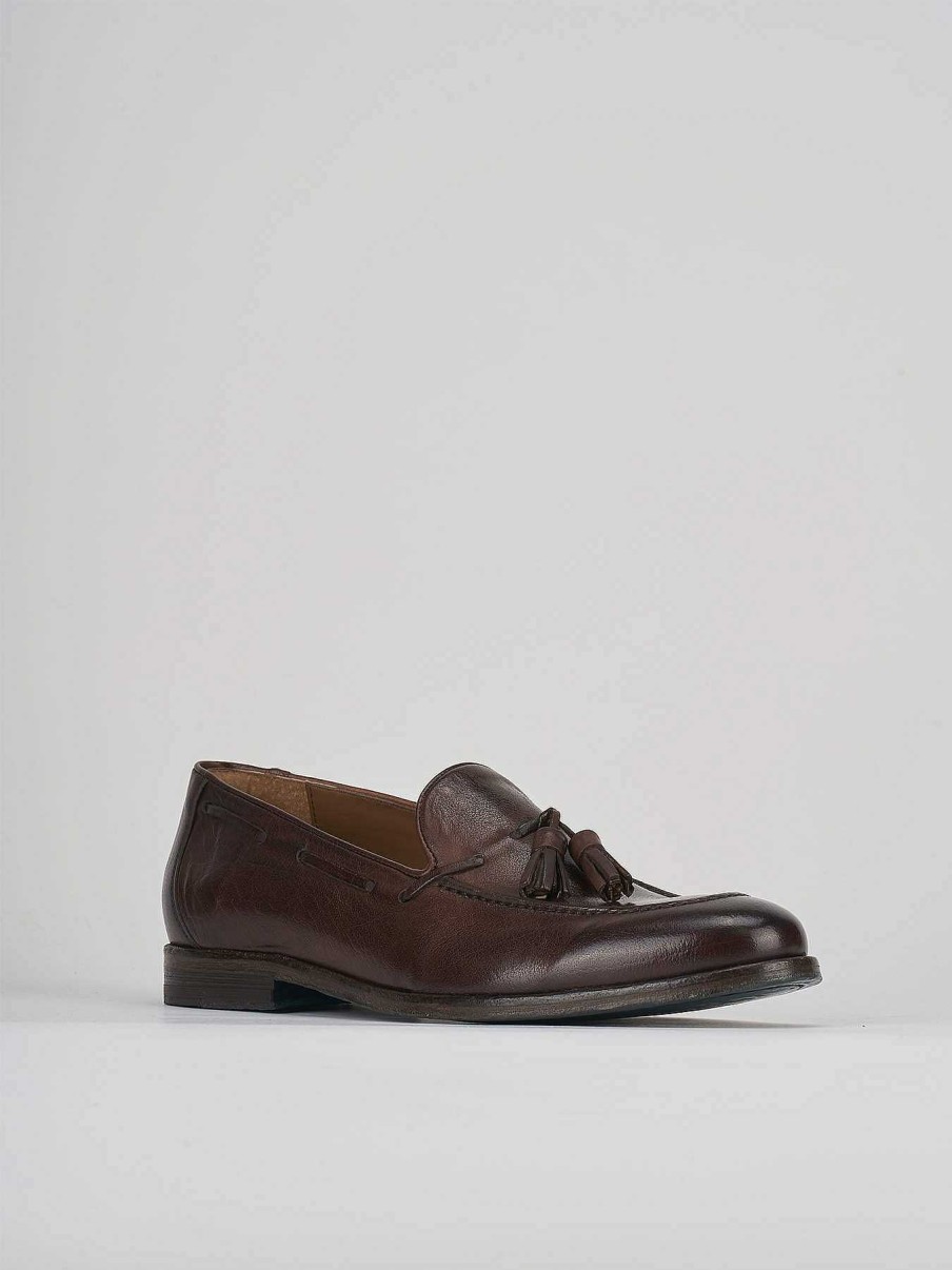 Hombre Barca | Mocasines Tacon 2 Cm Piel Marron Oscuro