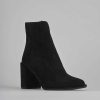 Mujer Barca | Botines De Tacon Alto Tacon 8 Cm Ante Negro