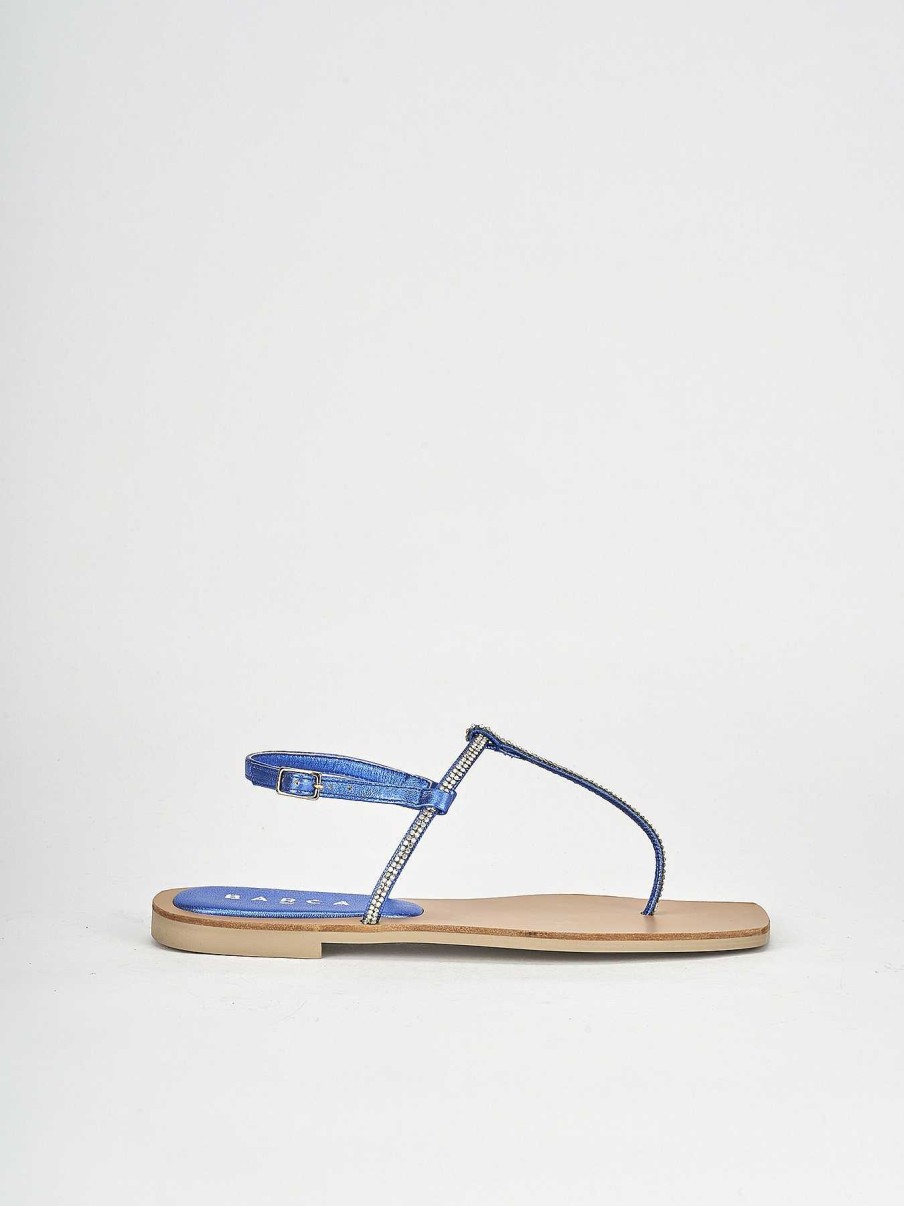 Mujer Barca | Sandalias Tacon Bajo Tacon 1 Cm Piel Azul