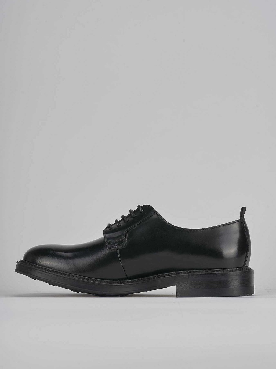 Hombre Barca | Zapatos Con Cordones Piel Negra