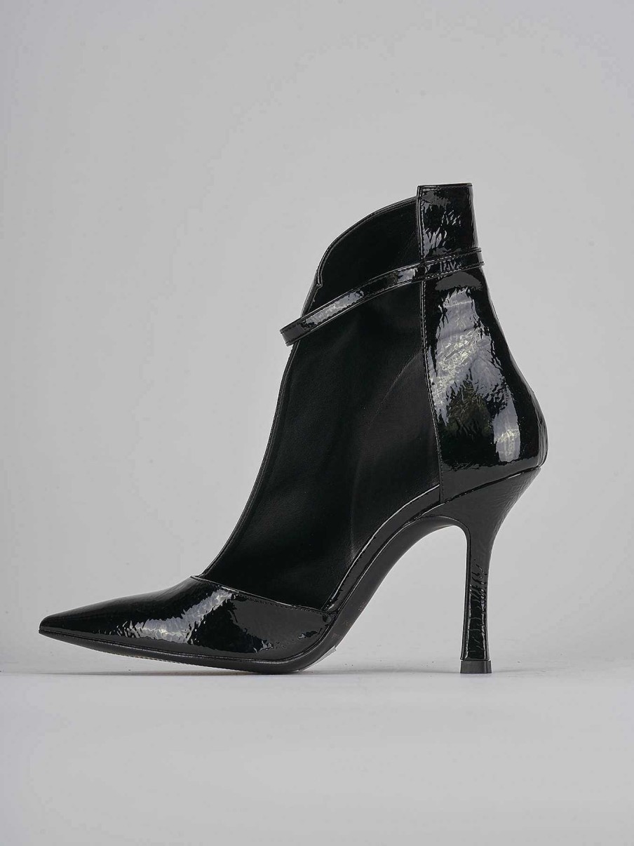 Mujer Barca | Botines Tacon Tacon 9 Cm Charol Negro