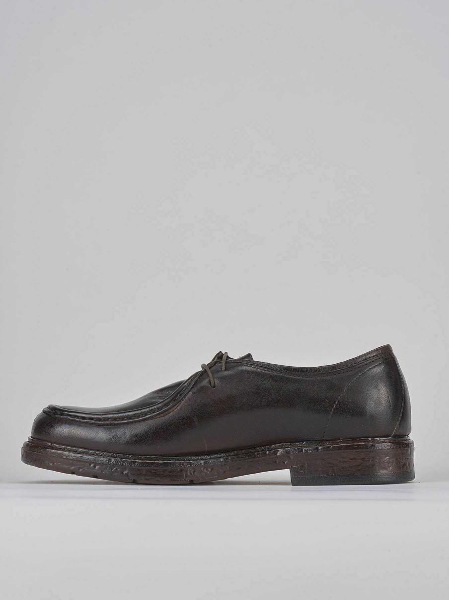 Hombre Barca | Zapatos Con Cordones Piel Marron Oscuro