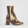 Mujer Barca | Botines Tacon Tacon 5 Cm Piel Color Bronce