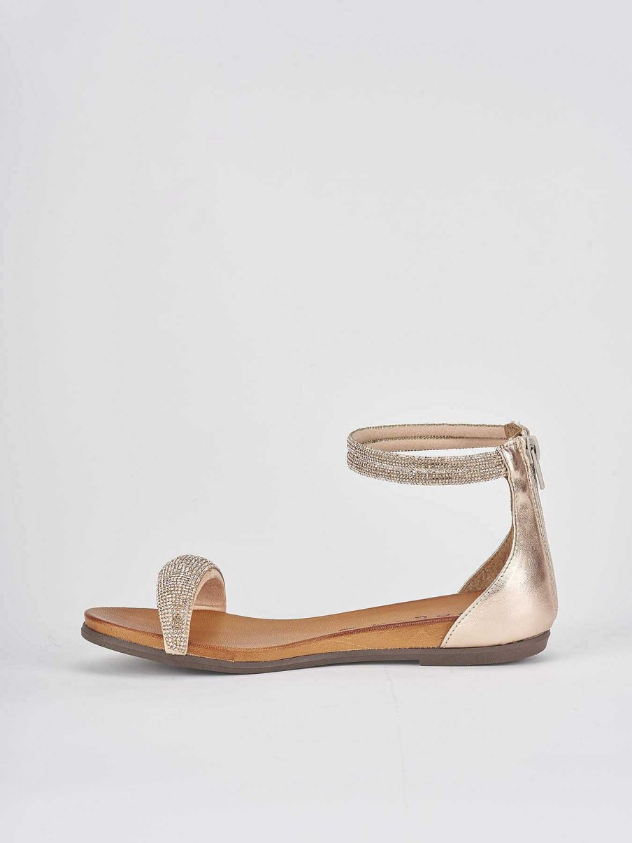 Mujer Barca | Sandali Tacco 1Cm Piel Bronzo