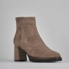 Mujer Barca | Botines Tacon Tacon 8 Cm Ante Beige