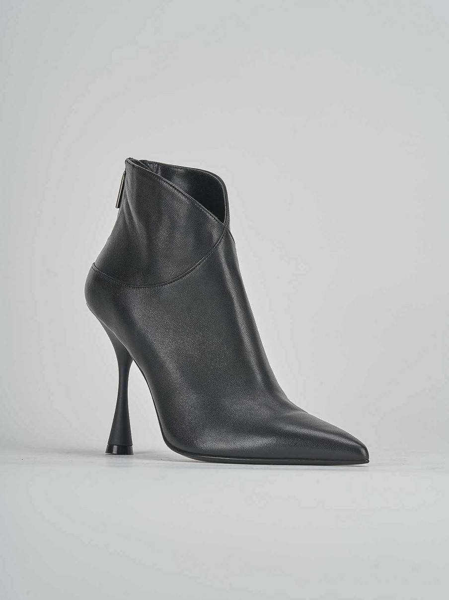 Mujer Barca | Botines Tacon Tacon 10 Cm Piel Negro